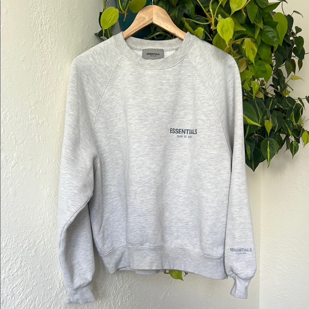 Fear of God Gray Crewneck Sweater with Ribbed Cuffs
